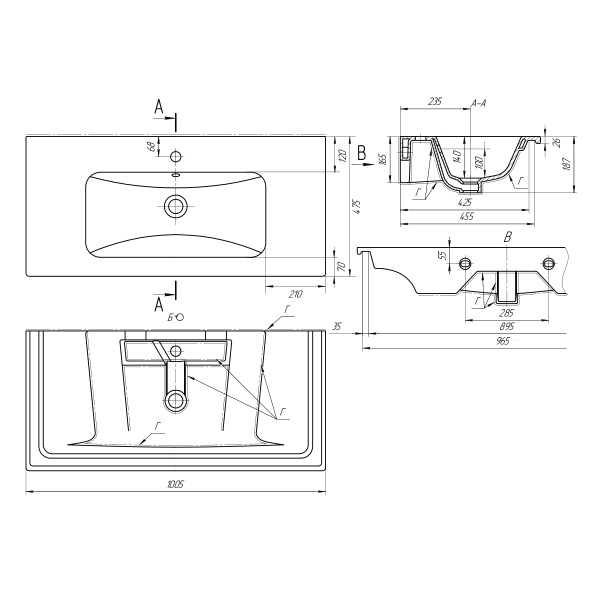 Раковина ASB-Woodline Эйфория 100 27383